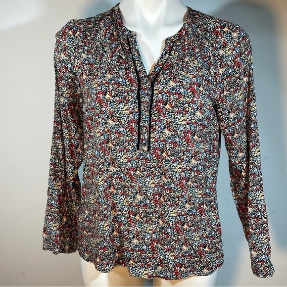 MEADOW RUE | Anthropologie Luana Floral Print Split Neck Woven Blouse Distsy - Picture 2 of 9
